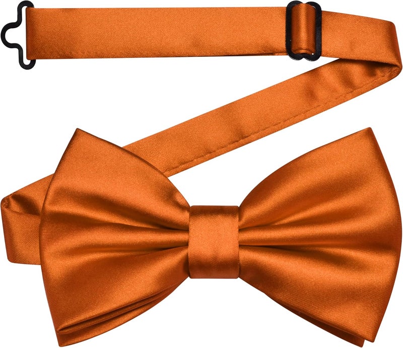 Branduce Solid Color Pre-tied Bow Tie Quality Adjustable Bowtie for Men Party Wedding - Image 1